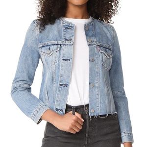 Levi's Collarless Boxy Denim Jean Trucker Jacket